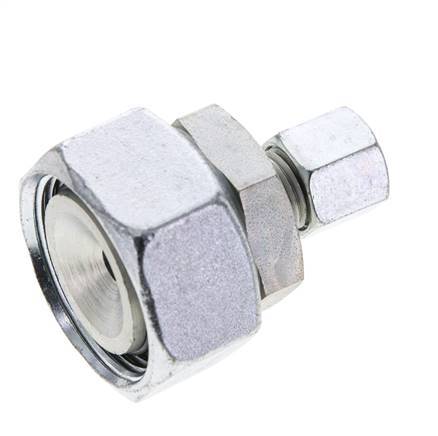 8L & 28L Zink plated Steel Straight Cutting Fitting with Swivel 160 bar NBR O-ring Sealing Cone ISO 8434-1