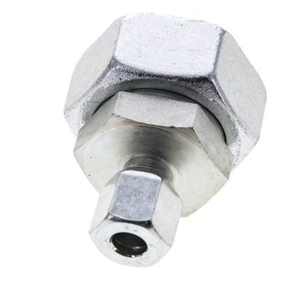 8L & 28L Zink plated Steel Straight Cutting Fitting with Swivel 160 bar NBR O-ring Sealing Cone ISO 8434-1