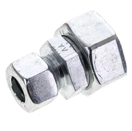 15L & 28L Zink plated Steel Straight Cutting Fitting with Swivel 160 bar NBR O-ring Sealing Cone ISO 8434-1