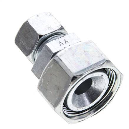 15L & 28L Zink plated Steel Straight Cutting Fitting with Swivel 160 bar NBR O-ring Sealing Cone ISO 8434-1