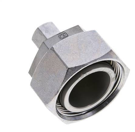 8L & 35L Zink plated Steel Straight Cutting Fitting with Swivel 160 bar NBR O-ring Sealing Cone ISO 8434-1