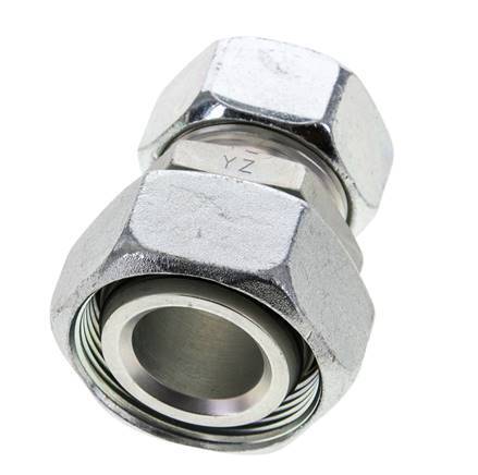 28L & 35L Zink plated Steel Straight Cutting Fitting with Swivel 160 bar NBR O-ring Sealing Cone ISO 8434-1