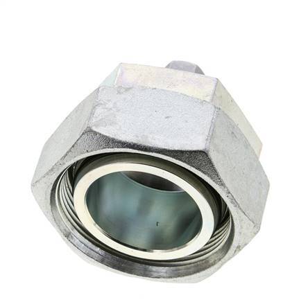 6L & 42L Zink plated Steel Straight Cutting Fitting with Swivel 160 bar NBR O-ring Sealing Cone ISO 8434-1