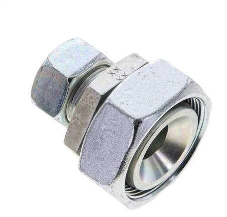 22L & 42L Zink plated Steel Straight Cutting Fitting with Swivel 160 bar NBR O-ring Sealing Cone ISO 8434-1