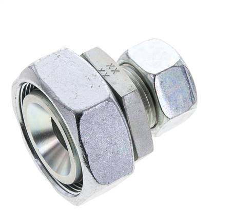 22L & 42L Zink plated Steel Straight Cutting Fitting with Swivel 160 bar NBR O-ring Sealing Cone ISO 8434-1