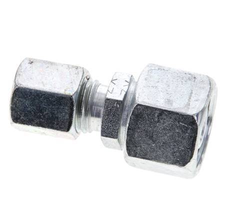 6S & 12S Zink plated Steel Straight Cutting Fitting with Swivel 630 bar NBR O-ring Sealing Cone ISO 8434-1