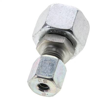 6S & 14S Zink plated Steel Straight Cutting Fitting with Swivel 630 bar NBR O-ring Sealing Cone ISO 8434-1