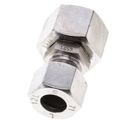 12L & 15L Stainless Steel Straight Cutting Fitting with Swivel 315 bar FKM O-ring Sealing Cone ISO 8434-1