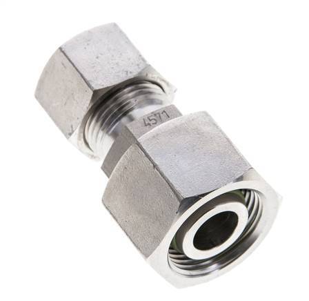 12L & 15L Stainless Steel Straight Cutting Fitting with Swivel 315 bar FKM O-ring Sealing Cone ISO 8434-1