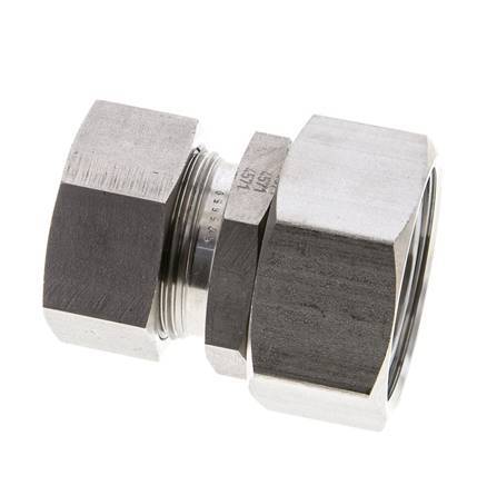 28L & 35L Stainless Steel Straight Cutting Fitting with Swivel 160 bar FKM O-ring Sealing Cone ISO 8434-1