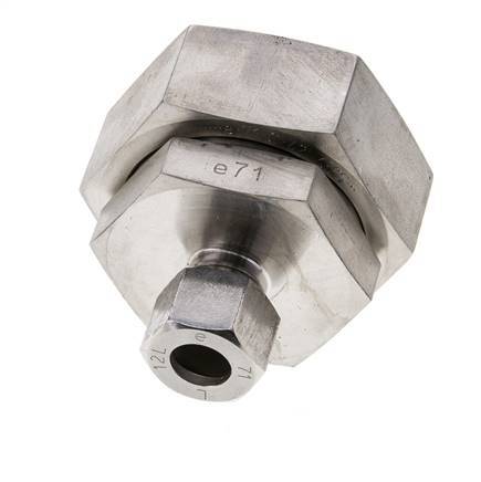 12L & 42L Stainless Steel Straight Cutting Fitting with Swivel 160 bar FKM O-ring Sealing Cone ISO 8434-1