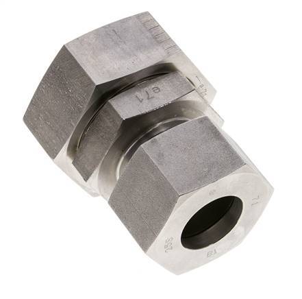 25S & 38S Stainless Steel Straight Cutting Fitting with Swivel 315 bar FKM O-ring Sealing Cone ISO 8434-1