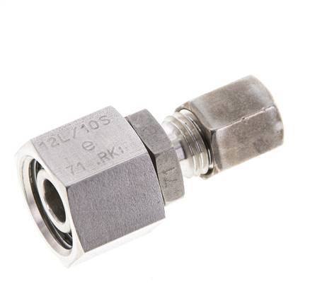 6L & 12L Stainless Steel Straight Compression Fitting with Swivel 315 bar FKM O-ring Sealing Cone ISO 8434-1
