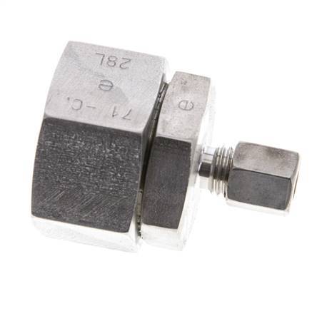 6L & 28L Stainless Steel Straight Compression Fitting with Swivel 160 bar FKM O-ring Sealing Cone ISO 8434-1