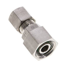 8S & 12S Stainless Steel Straight Compression Fitting with Swivel 400 bar FKM O-ring Sealing Cone ISO 8434-1