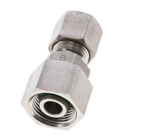 8S & 12S Stainless Steel Straight Compression Fitting with Swivel 400 bar FKM O-ring Sealing Cone ISO 8434-1
