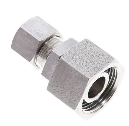 12S & 20S Stainless Steel Straight Compression Fitting with Swivel 250 bar FKM O-ring Sealing Cone ISO 8434-1