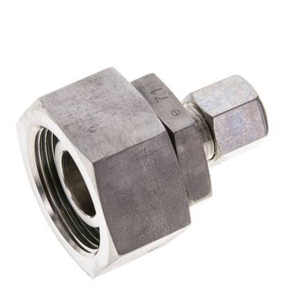 8S & 25S Stainless Steel Straight Compression Fitting with Swivel 250 bar FKM O-ring Sealing Cone ISO 8434-1