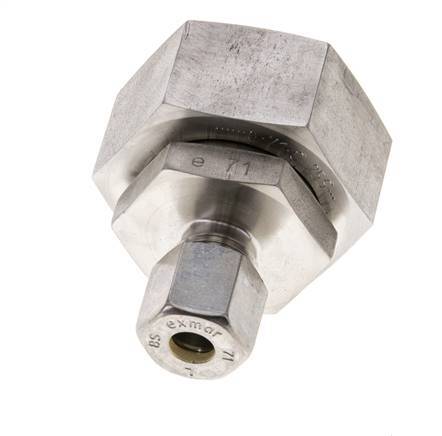 8S & 25S Stainless Steel Straight Compression Fitting with Swivel 250 bar FKM O-ring Sealing Cone ISO 8434-1