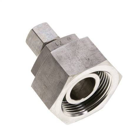 8S & 25S Stainless Steel Straight Compression Fitting with Swivel 250 bar FKM O-ring Sealing Cone ISO 8434-1