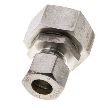 16S & 25S Stainless Steel Straight Compression Fitting with Swivel 250 bar FKM O-ring Sealing Cone ISO 8434-1