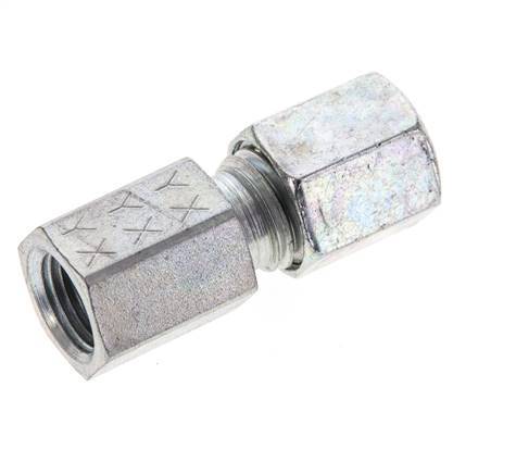 6L & M10x1 Zink plated Steel Straight Cutting Fitting with Female Threads 315 bar ISO 8434-1