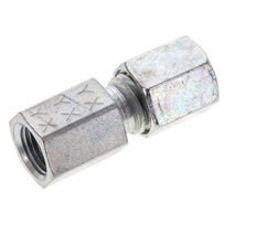 6L & M10x1 Zink plated Steel Straight Cutting Fitting with Female Threads 315 bar ISO 8434-1