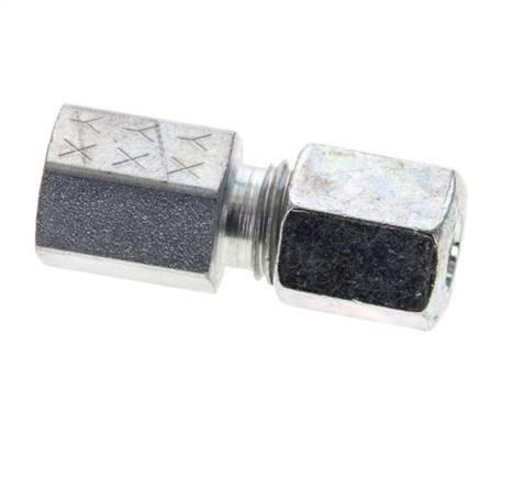 6L & M10x1 Zink plated Steel Straight Cutting Fitting with Female Threads 315 bar ISO 8434-1