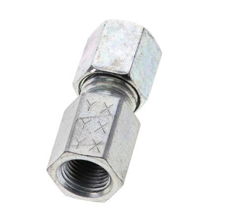 6L & M10x1 Zink plated Steel Straight Cutting Fitting with Female Threads 315 bar ISO 8434-1