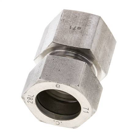 28L & M33x2 Stainless Steel Straight Cutting Fitting with Female Threads 160 bar ISO 8434-1