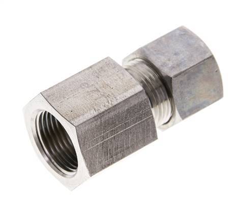 12S & M20x1.5 Stainless Steel Straight Compression Fitting with Female Threads 400 bar ISO 8434-1