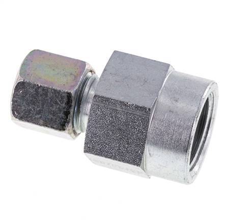 8S & G1/2'' Zink plated Steel Straight Cutting Fitting with Female Threads for Pressure Gauges 630 bar ISO 8434-1