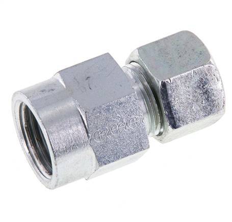 12S & G1/2'' Zink plated Steel Straight Cutting Fitting with Female Threads for Pressure Gauges 630 bar ISO 8434-1