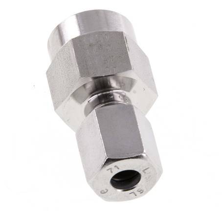 6L & G1/4'' Stainless Steel Straight Cutting Fitting with Female Threads for Pressure Gauges 315 bar ISO 8434-1