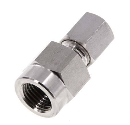 6L & G1/4'' Stainless Steel Straight Cutting Fitting with Female Threads for Pressure Gauges 315 bar ISO 8434-1