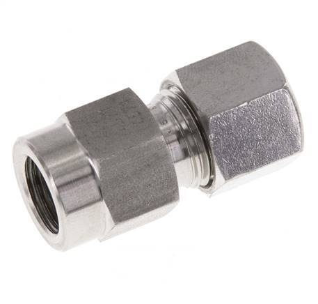 10L & G1/4'' Stainless Steel Straight Cutting Fitting with Female Threads for Pressure Gauges 315 bar ISO 8434-1