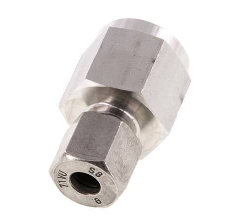 8S & G1/2'' Stainless Steel Straight Cutting Fitting with Female Threads for Pressure Gauges 630 bar ISO 8434-1