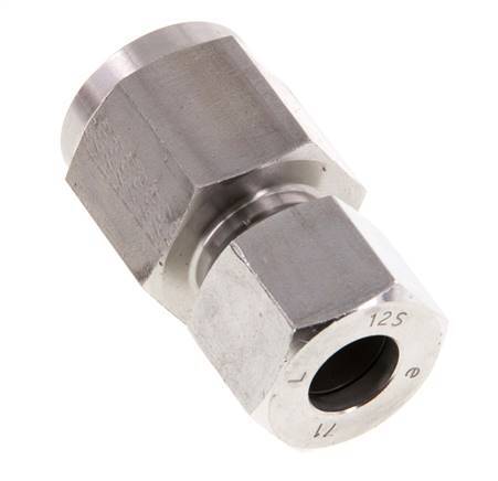 12S & G1/2'' Stainless Steel Straight Cutting Fitting with Female Threads for Pressure Gauges 630 bar ISO 8434-1