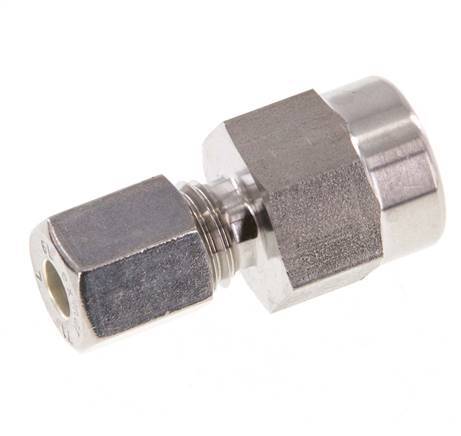 6L & G1/4'' Stainless Steel Straight Compression Fitting with Female Threads for Pressure Gauges 315 bar ISO 8434-1