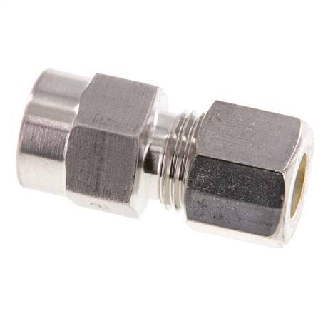 10L & G1/4'' Stainless Steel Straight Compression Fitting with Female Threads for Pressure Gauges 315 bar ISO 8434-1
