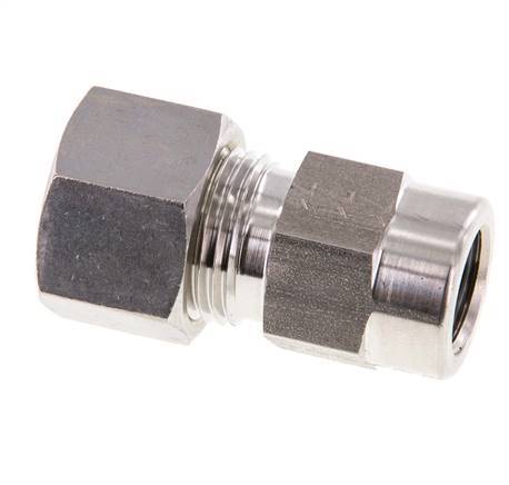12L & G1/4'' Stainless Steel Straight Compression Fitting with Female Threads for Pressure Gauges 315 bar ISO 8434-1