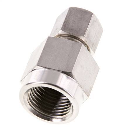 8S & G1/2'' Stainless Steel Straight Compression Fitting with Female Threads for Pressure Gauges 500 bar ISO 8434-1