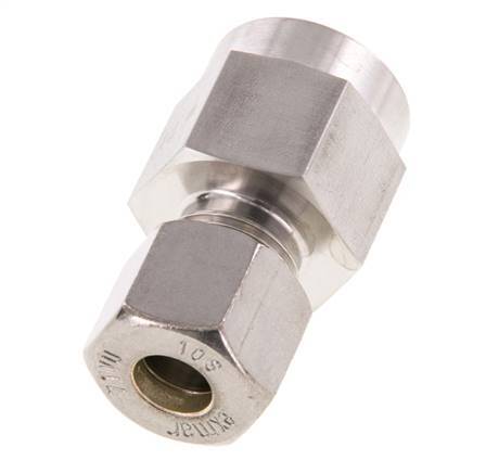10S & G1/2'' Stainless Steel Straight Compression Fitting with Female Threads for Pressure Gauges 450 bar ISO 8434-1
