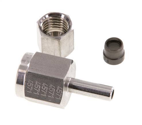 6L & G1/4'' Stainless Steel Straight Swivel with Female Threads for Pressure Gauges 315 bar ISO 8434-1