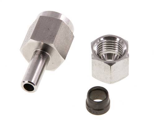 8L & G1/4'' Stainless Steel Straight Swivel with Female Threads for Pressure Gauges 315 bar ISO 8434-1