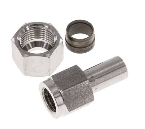 12L & G1/4'' Stainless Steel Straight Swivel with Female Threads for Pressure Gauges 315 bar ISO 8434-1