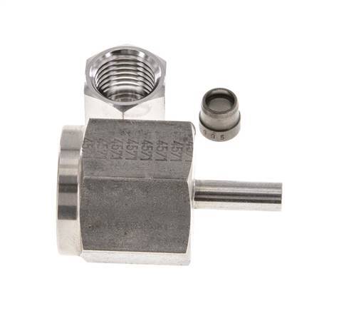 6S & G1/2'' Stainless Steel Straight Swivel with Female Threads for Pressure Gauges 630 bar ISO 8434-1