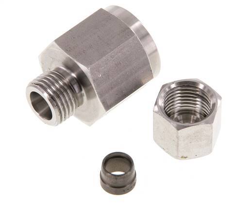 8S & G1/2'' Stainless Steel Straight Swivel with Female Threads for Pressure Gauges 630 bar ISO 8434-1