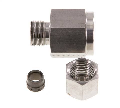 8S & G1/2'' Stainless Steel Straight Swivel with Female Threads for Pressure Gauges 630 bar ISO 8434-1