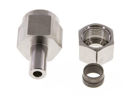 12S & G1/2'' Stainless Steel Straight Swivel with Female Threads for Pressure Gauges 630 bar ISO 8434-1